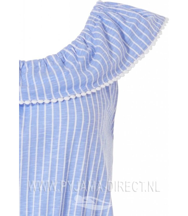 off the shoulder (beach style) cotton (night)dress 'seaside stripes'