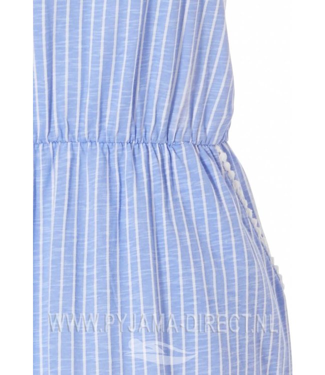off-the-shoulder (beach style) katoenen nachthemd/jurkje 'seaside stripes'