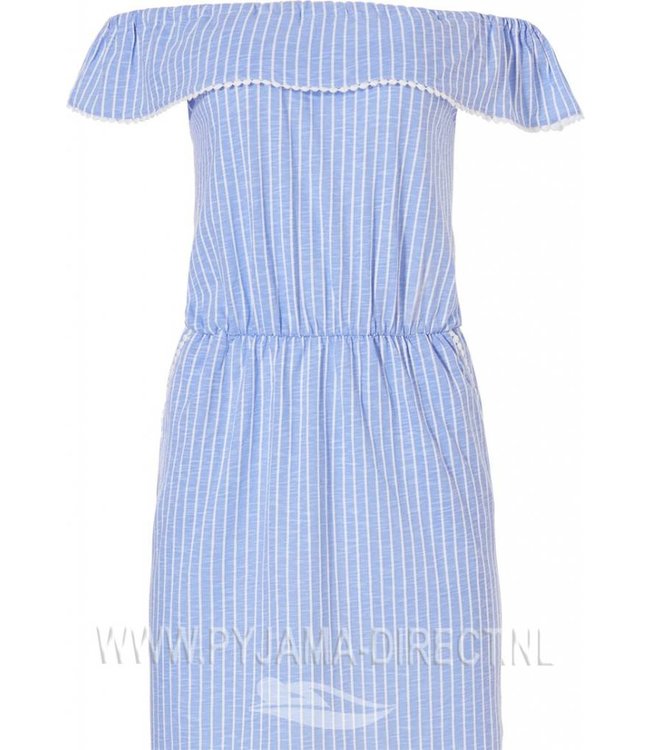 off the shoulder (beach style) cotton (night)dress 'seaside stripes'