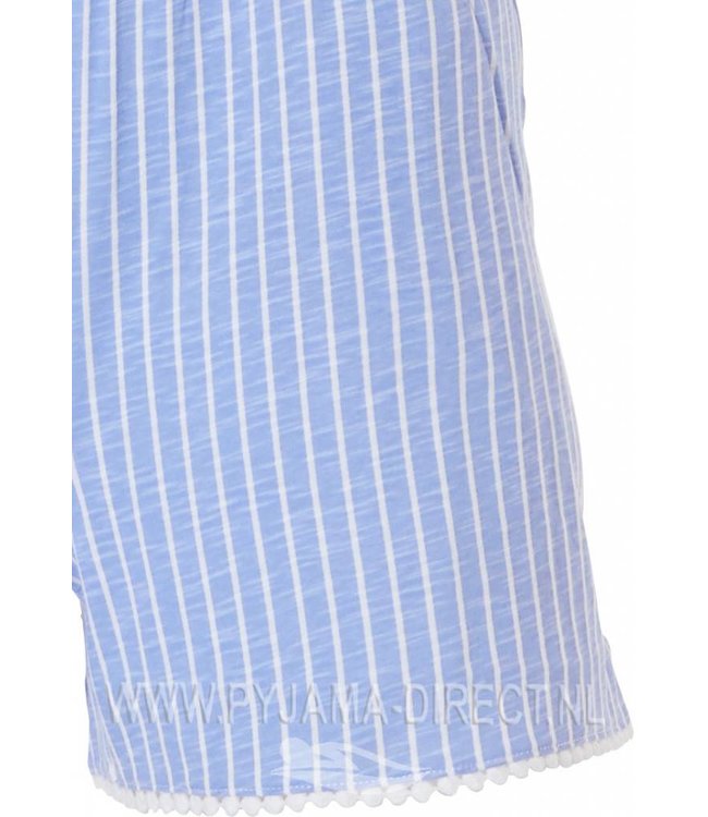 off the shoulder (beach style) all-in-one cotton shorty 'seaside stripes'