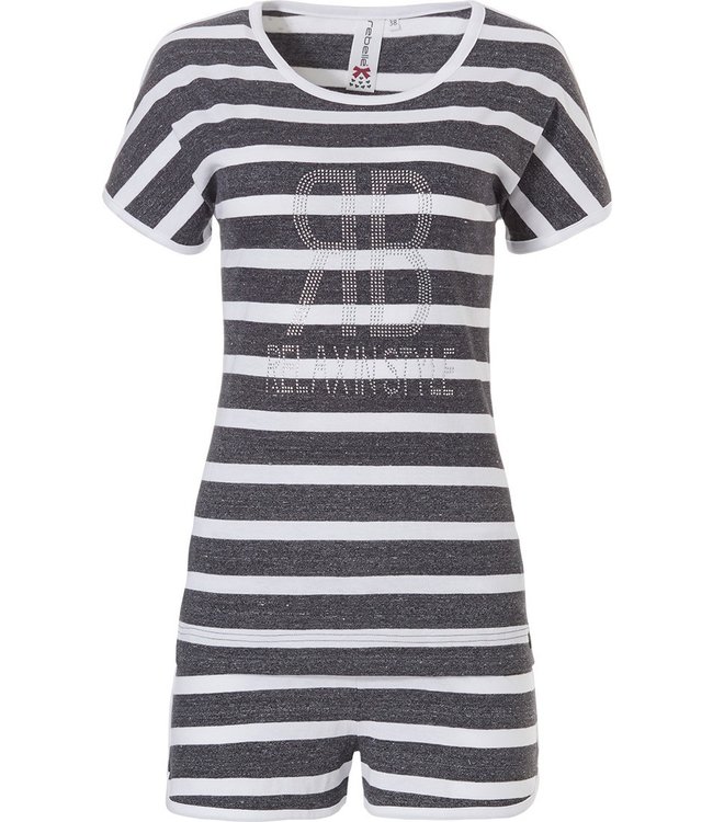 trendy stripey shorty set  'ЯB - RELAX IN STYLE diamanté'
