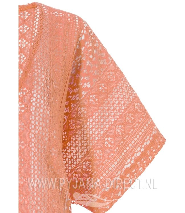 zomers oranje, doorkijk, cover-up 'floral lace look'