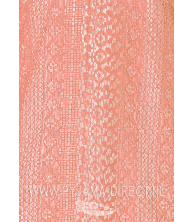 zomers oranje, doorkijk, cover-up 'floral lace look'