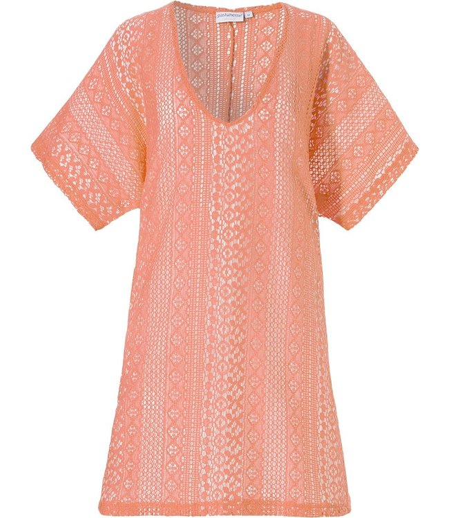 summer orange 'see-through' cover-up 'floral lace look'