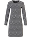 Pastunette Deluxe long sleeve jacquard fleece homewear dress 'modern herringbone pattern'