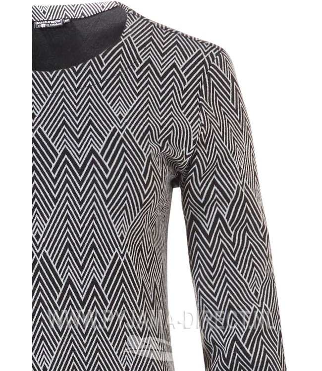 jacquard fleece homewear jurkje / lange trui met 'modern visgraat' patroon