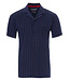 blue cotton short sleeved full button men's pyjama top ' trendy triangles'
