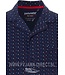 blue cotton short sleeved full button men's pyjama top ' trendy triangles'