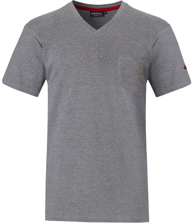 Pastunette for Men mens grey short sleeve Mix & Match top with v-neck