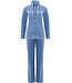 blauw velours huispak met knopen