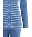 blauw velours huispak met knopen