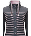 grey & pink soft cotton velvet striped homesuit with buttons