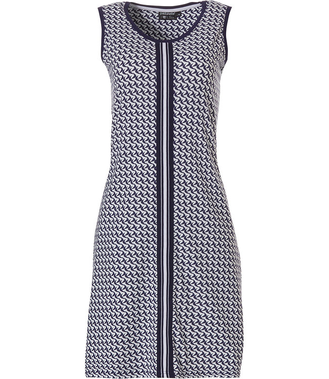 ladies sleeveless dress ''little crescents & bold stripe'