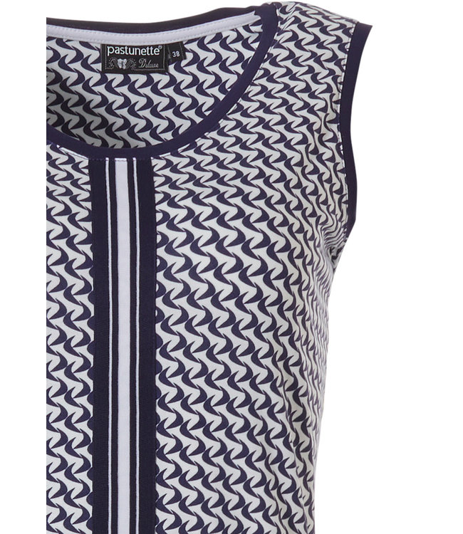 mouwloos dames nachthemd 'little crescents & bold stripe'