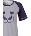 'Purrrfectly in love pussycats' short sleeve cotton pyjama with 3/4 pants