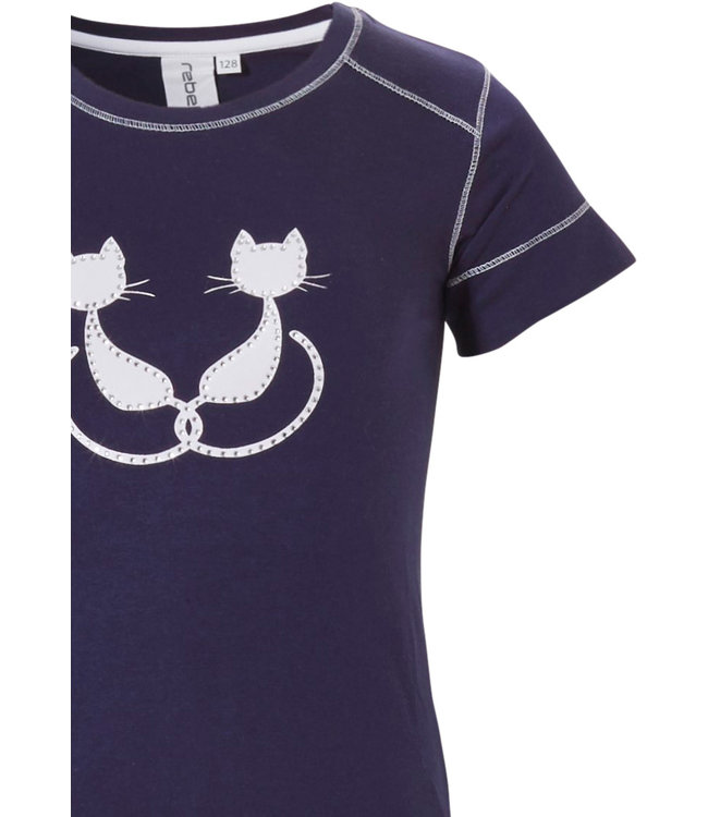 girls short sleeve cotton shorty set Purrrfectly in love pussycats'