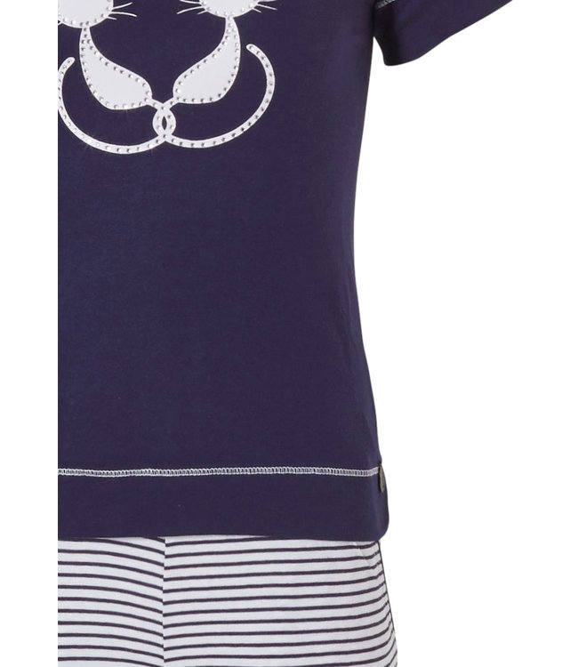 girls short sleeve cotton shorty set Purrrfectly in love pussycats'