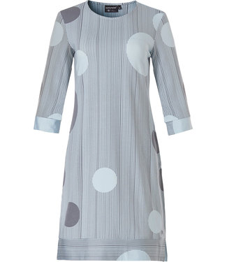 Pastunette Deluxe luxe dames homewear-nachthemd met 3/4e mouw '60's circles on elegant stripes'