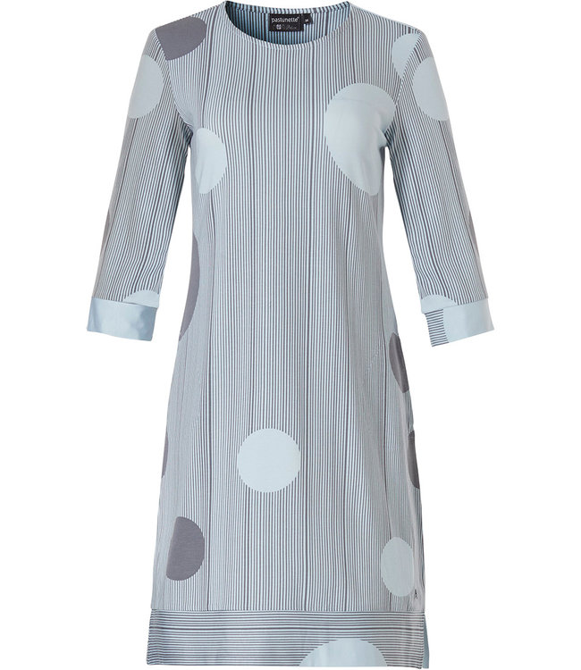 luxe dames homewear-nachthemd met 3/4e mouw '60's circles on elegant stripes'