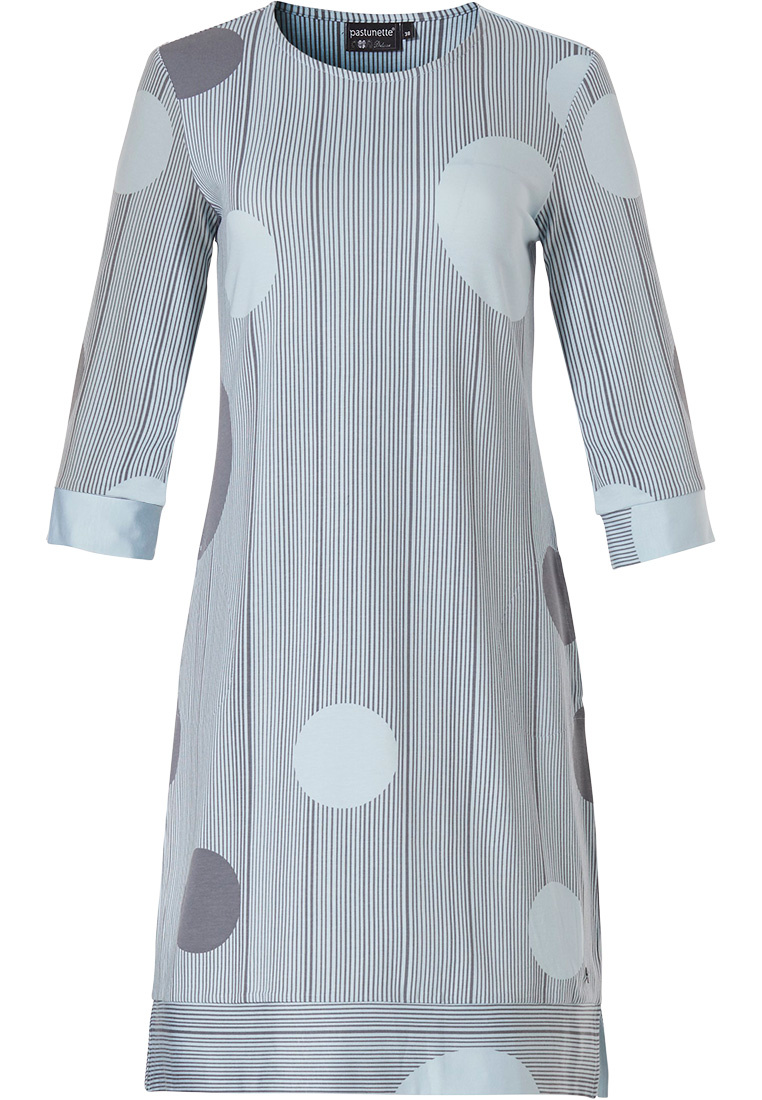 zonsopkomst Frank bestellen Pastunette Deluxe luxe dames homewear-nachthemd met 3/4e mouw '60's circles  on elegant stripes' - Pyjama-direct