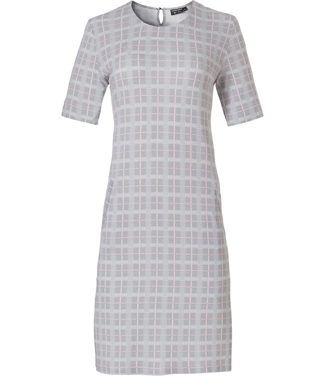 ladies short sleeve night & homewear dress 'checkered blocks of style'