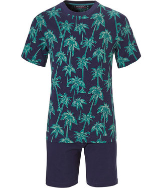 Pastunette jr katoenen shortama voor jongens 'Ocean Life, Palms Beach'