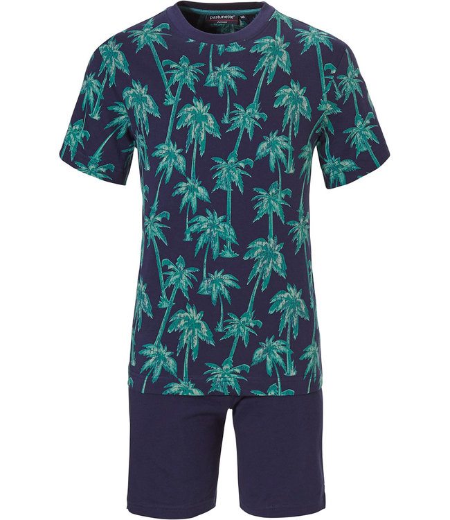 Pastunette jr katoenen shortama voor jongens 'Ocean Life, Palms Beach'