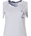 short sleeve stripey cotton 3/4 pyjama set 'stripes & little blue blossom'