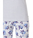 short sleeve stripey cotton 3/4 pyjama set 'stripes & little blue blossom'