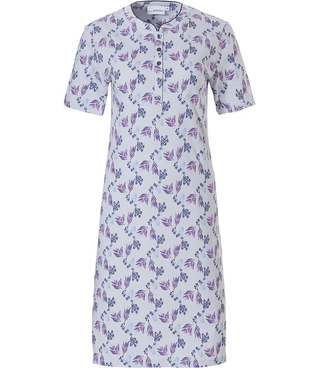 Pastunette short sleeve cotton nightdress with buttons  'floral delight'