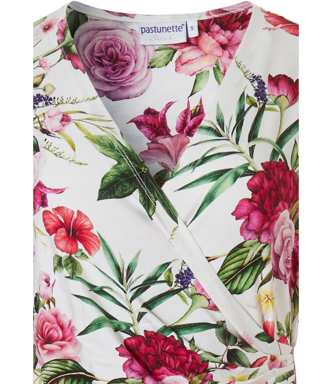 Premium Collection strandjurkje met korte mouwen 'beautiful Summer flowers'