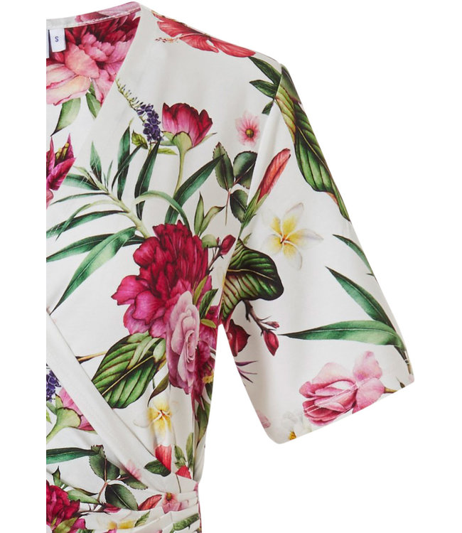 Premium Collection strandjurkje met korte mouwen 'beautiful Summer flowers'