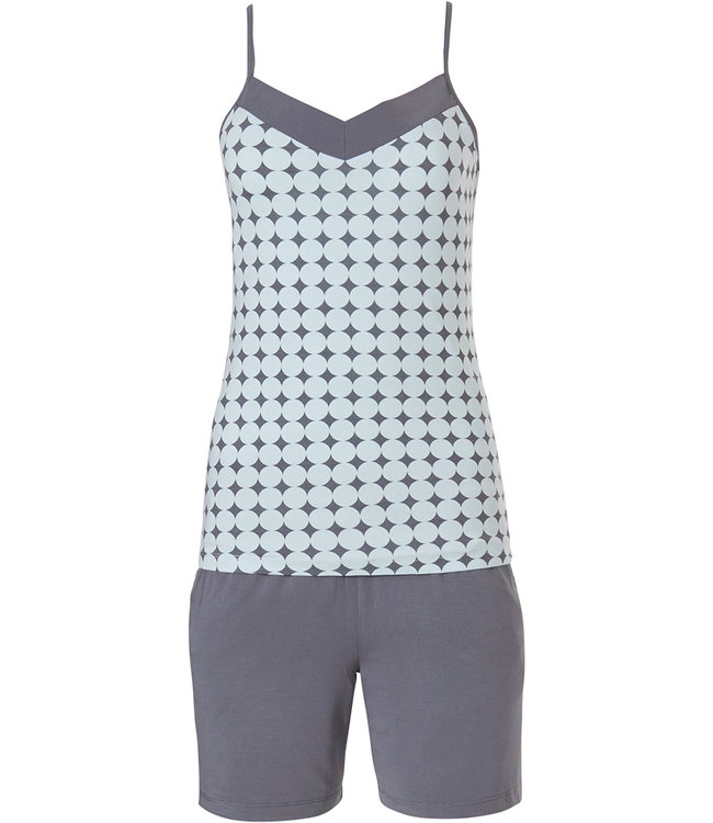 ladies homewear-short set with straps 'symmetrical elegant diamonds & 60's circles'