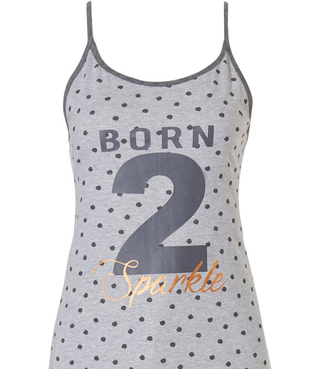 dames shorty set met spahetti top 'BORN 2 Sparkle'