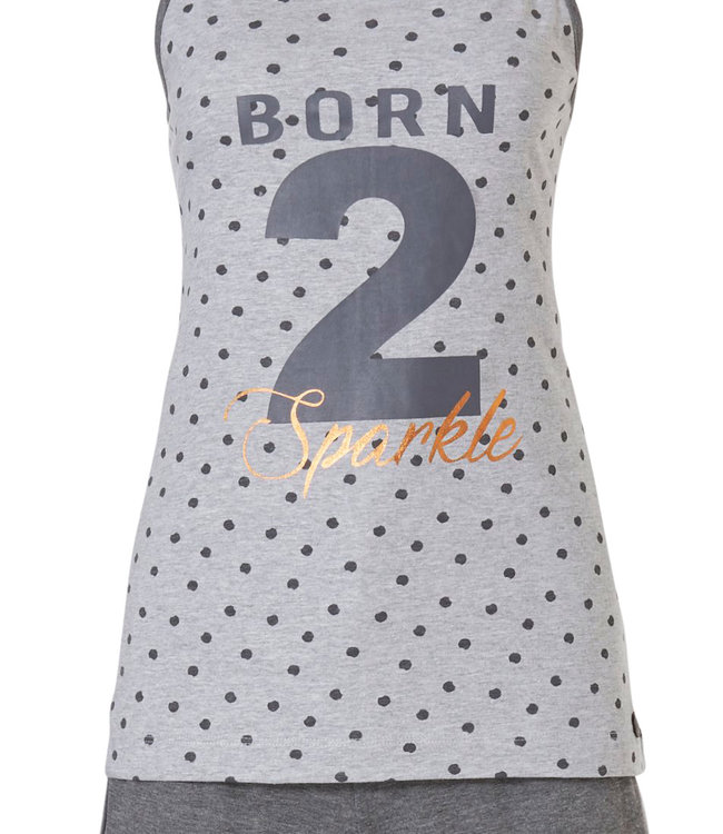 ladies shorty set with spaghetti top 'BORN 2 Sparkle'