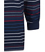 Mix & Match, modern red, white and blue multi-striped men's long sleeved pyjama top