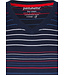 a modern red, white and blue multi-striped men's Mix & Match short sleeved pyjama top
