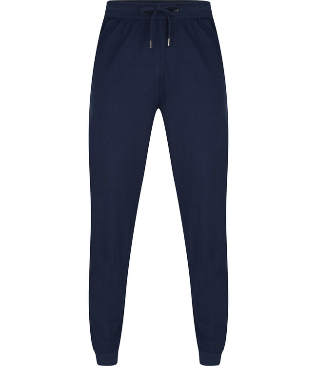 Pastunette for Men men's blue Mix & Match long cotton pyjama, lounge style pants with cuffs and an elasticated tie-waist
