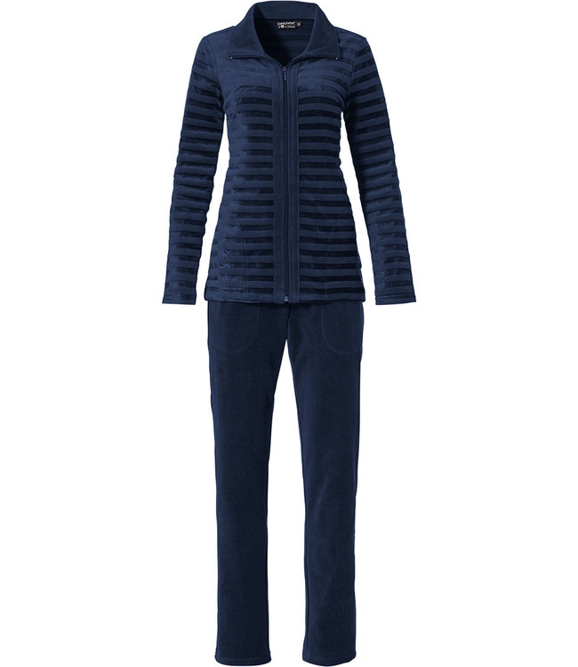 Pastunette Deluxe luxury velvet homesuit 'navy velvet lines'