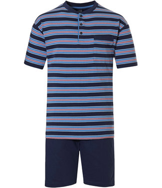 Robson men's cotton shorty set with buttons 'stripes'n'style'