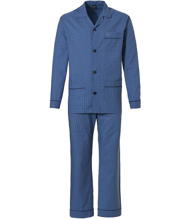 Robson men's woven cotton full button pyjama 'squares & cube'