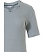 ladies sage green cotton pyjama set 'fine stripes & pretty neckline'