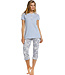 organic cotton short sleeve stripey pyjama set 'stripes & paisley dreams'