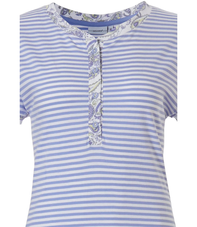 organic cotton short sleeve stripey pyjama set 'stripes & paisley dreams'