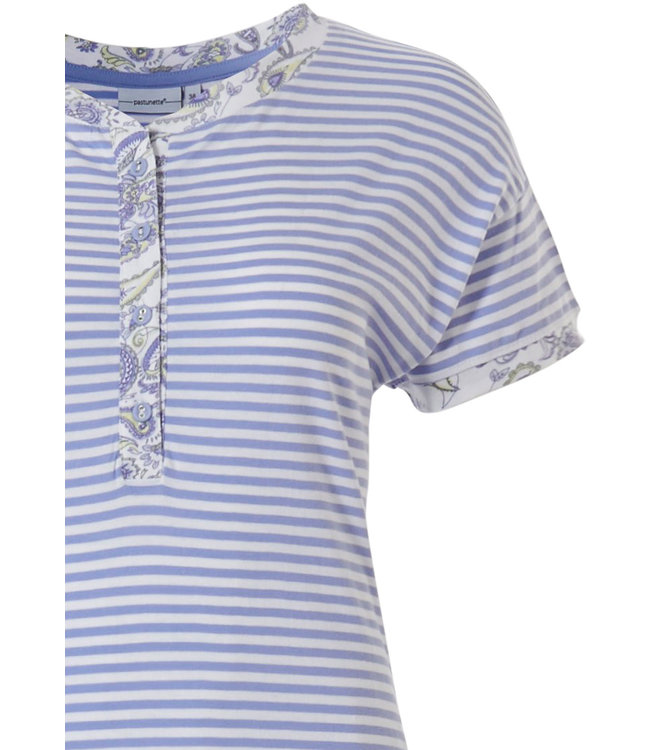 gestreepte pyjama met korte mouwen van biologisch katoen 'stripes & paisley dreams'