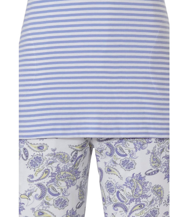 organic cotton short sleeve stripey pyjama set 'stripes & paisley dreams'
