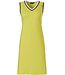 Pastunette Deluxe mouwloze dames dress met v-hals '70's retro yellow vibes'