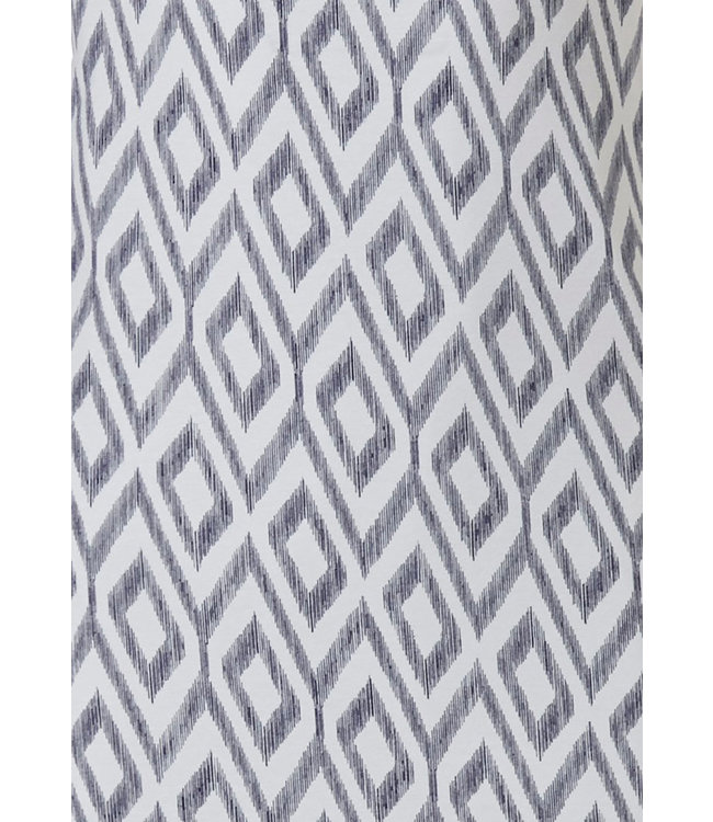 'holiday fashion' white & dark blue ladies short sleeve beach dress with pretty back details and all over 'holiday fashion' print  - A 'must have' for any Summer wardrobe!