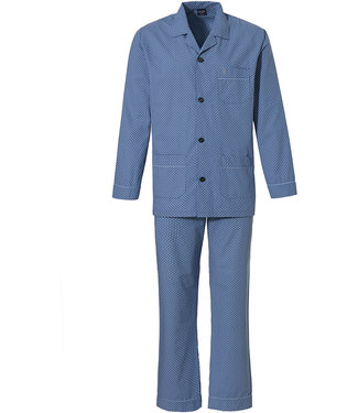 Robson men's woven cotton full button pyjama 'neat squares'