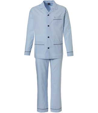 Robson men's woven cotton full button pyjama 'neat squares'